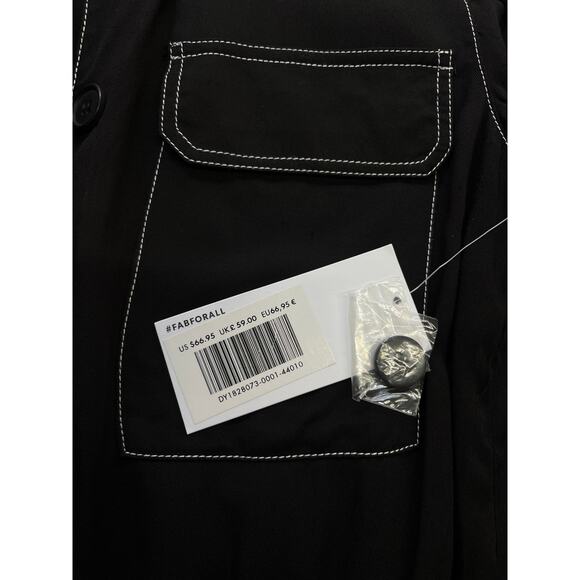 NWT JustFab Black White Contrast Stitch Workwear Corpcore Jumpsuit Size XS - Picture 11 of 12